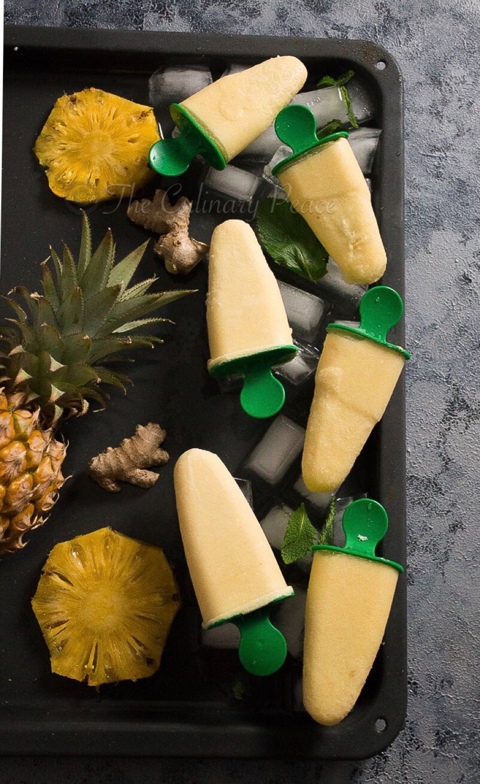 Ginger pina colada popsicle
